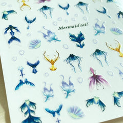 Mermaid Tail Nail Art Stickers for Holiday Nails