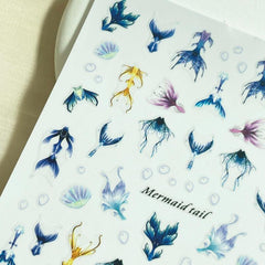 Mermaid Tail Nail Art Stickers for Holiday Nails