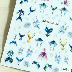 Mermaid Tail Nail Art Stickers for Holiday Nails