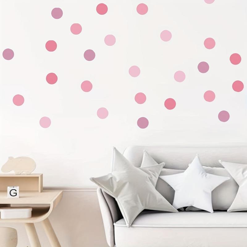 Pink Polka Dot Wall Decorative Self-Adhesive Sticker