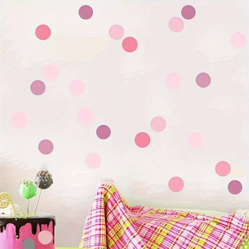 Pink Polka Dot Wall Decorative Self-Adhesive Sticker