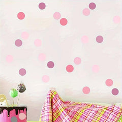 Pink Polka Dot Wall Decorative Self-Adhesive Sticker