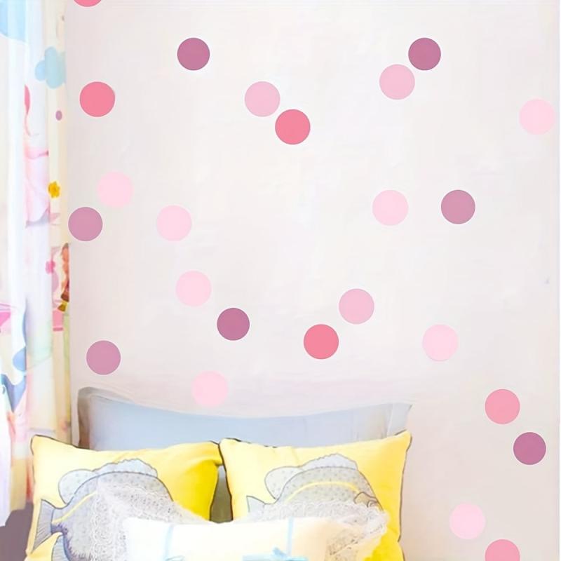 Pink Polka Dot Wall Decorative Self-Adhesive Sticker