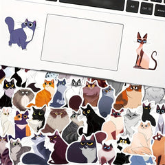 50pcs Cat Stickers for Bottles Laptop Phone Car Wall Decor