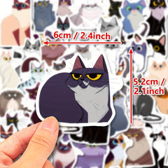 50pcs Cat Stickers for Bottles Laptop Phone Car Wall Decor