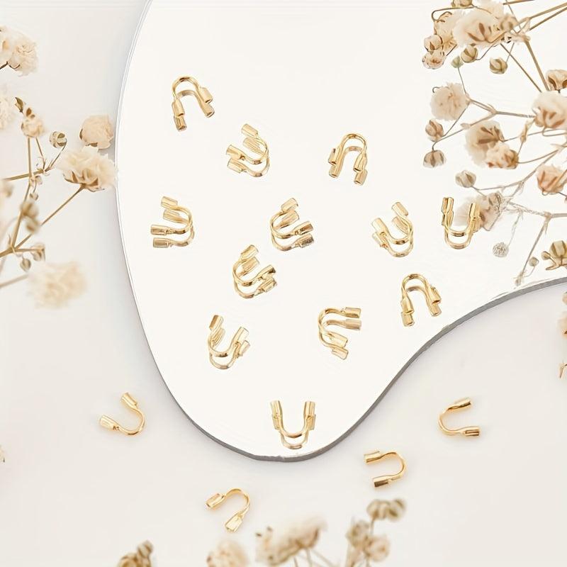 50pcs Metal U-shaped Wire Cable Protectors for Earrings Bracelets DIY
