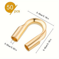 50pcs Metal U-shaped Wire Cable Protectors for Earrings Bracelets DIY