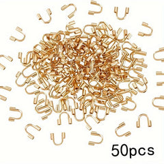 50pcs Metal U-shaped Wire Cable Protectors for Earrings Bracelets DIY