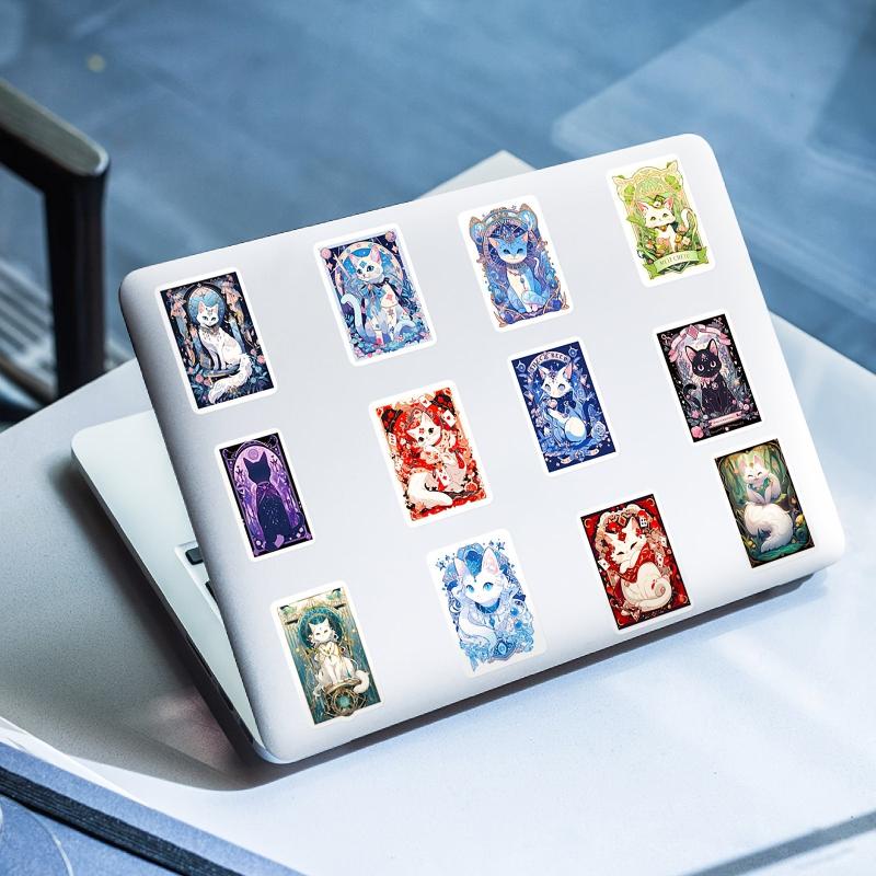 50 Cat Vinyl Waterproof Stickers for Water Bottles Laptop Skateboard