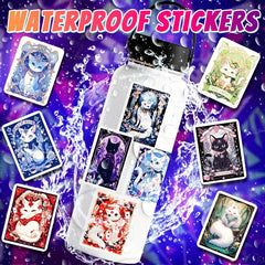 50 Cat Vinyl Waterproof Stickers for Water Bottles Laptop Skateboard
