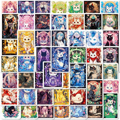 50 Cat Vinyl Waterproof Stickers for Water Bottles Laptop Skateboard