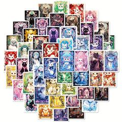 50 Cat Vinyl Waterproof Stickers for Water Bottles Laptop Skateboard