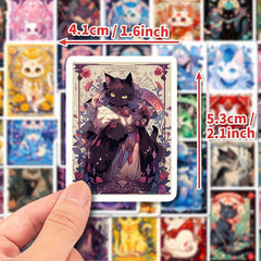 50 Cat Vinyl Waterproof Stickers for Water Bottles Laptop Skateboard