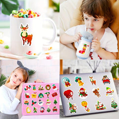 50pcs Funny Merry Xmas Vinyl Stickers for Water Bottles Laptop