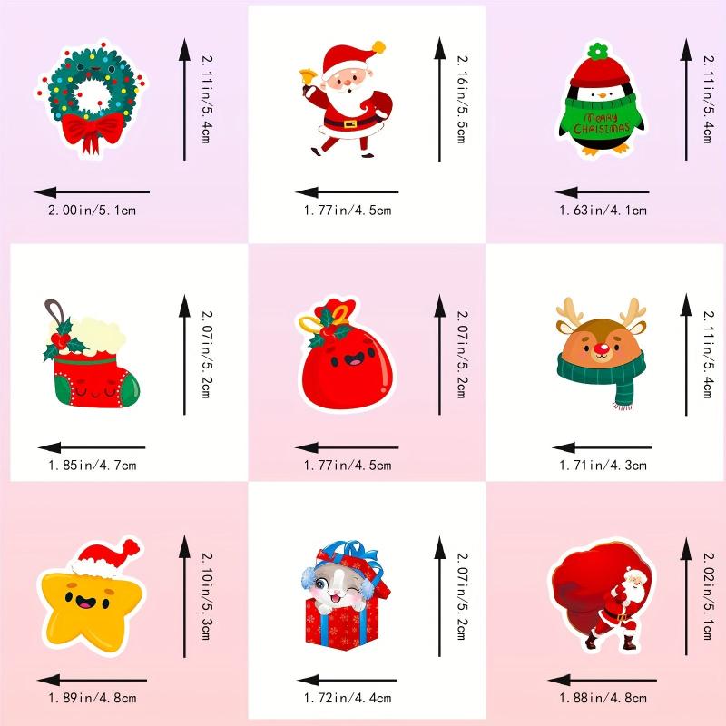 50pcs Funny Merry Xmas Vinyl Stickers for Water Bottles Laptop