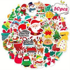 50pcs Funny Merry Xmas Vinyl Stickers for Water Bottles Laptop