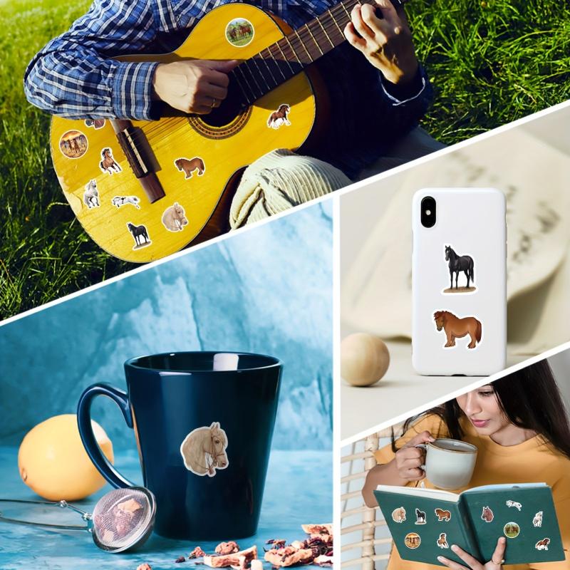 500pcs Realistic Horse Stickers for Water Bottles Laptops Luggage