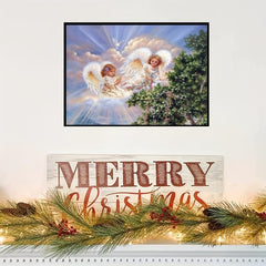 5D Round Full Drill Cartoon Angel Diamond Painting Kit 30x40cm