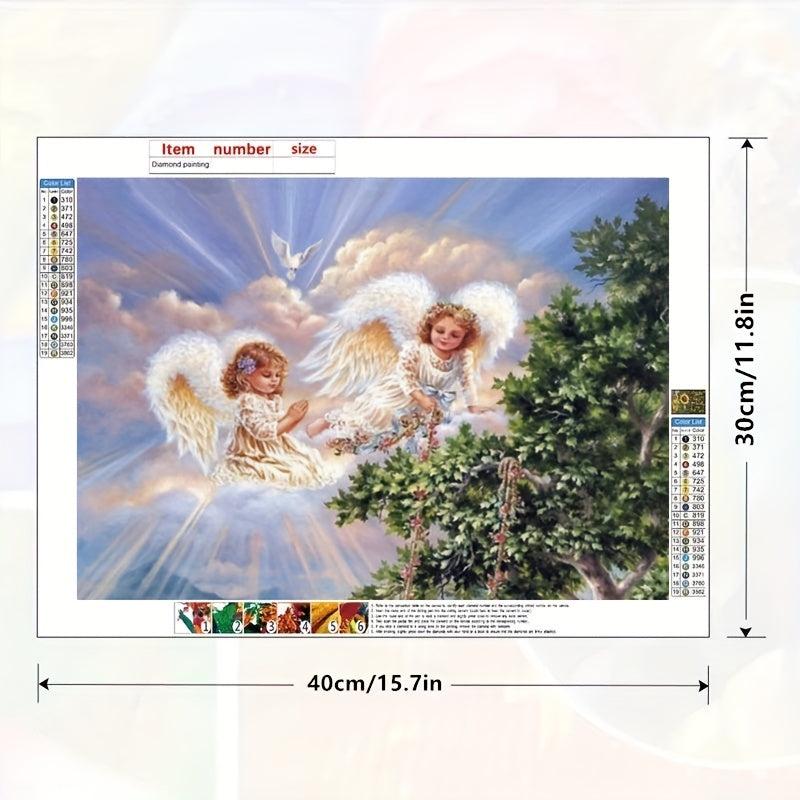 5D Round Full Drill Cartoon Angel Diamond Painting Kit 30x40cm