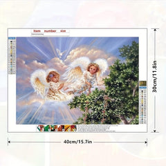5D Round Full Drill Cartoon Angel Diamond Painting Kit 30x40cm