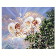 5D Round Full Drill Cartoon Angel Diamond Painting Kit 30x40cm