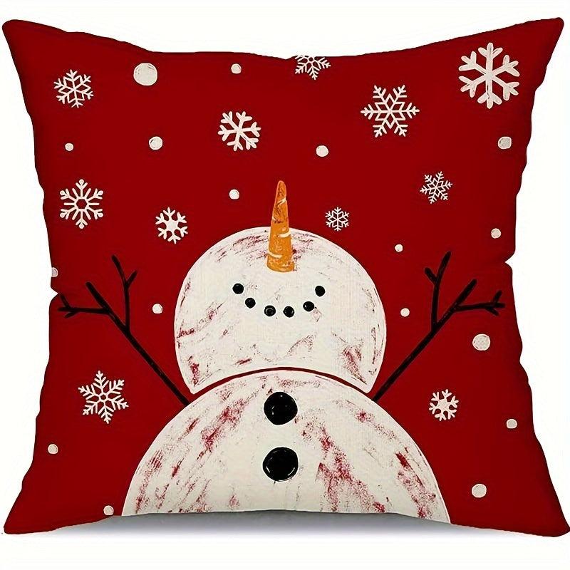 Red Christmas Pillow Covers Merry Christmas Tree Believe Snowflake Winter
