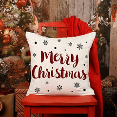 Red Christmas Pillow Covers Merry Christmas Tree Believe Snowflake Winter
