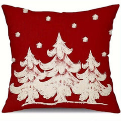 Red Christmas Pillow Covers Merry Christmas Tree Believe Snowflake Winter