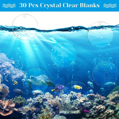 30 Clear Acrylic Discs - Round Circle Blanks with Hole - Engraving Keychain