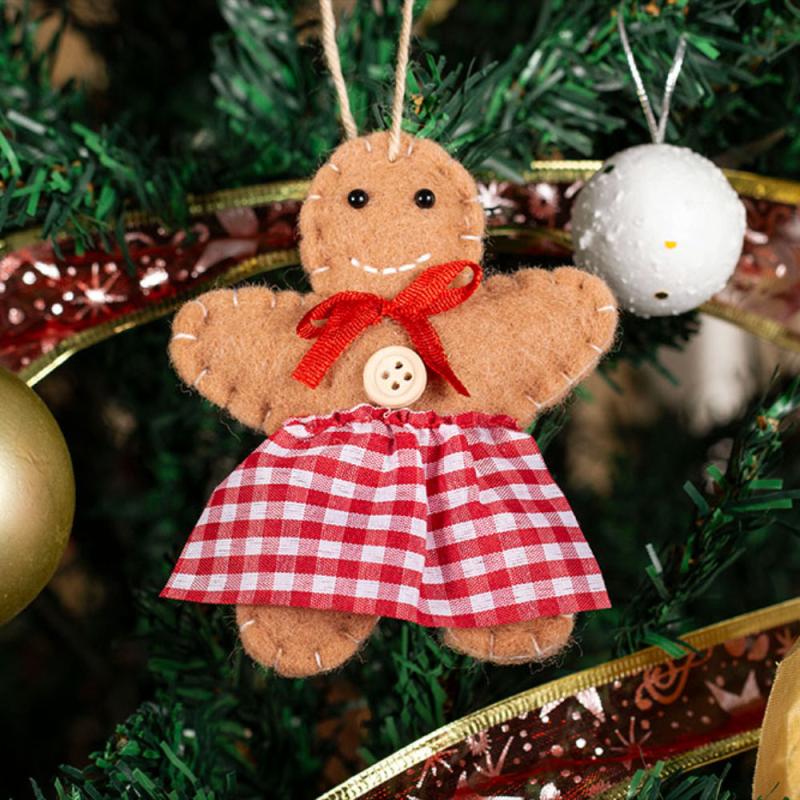 Felt Elk Christmas Tree Decoration Gingerbread Man Deer Hanging Ornament