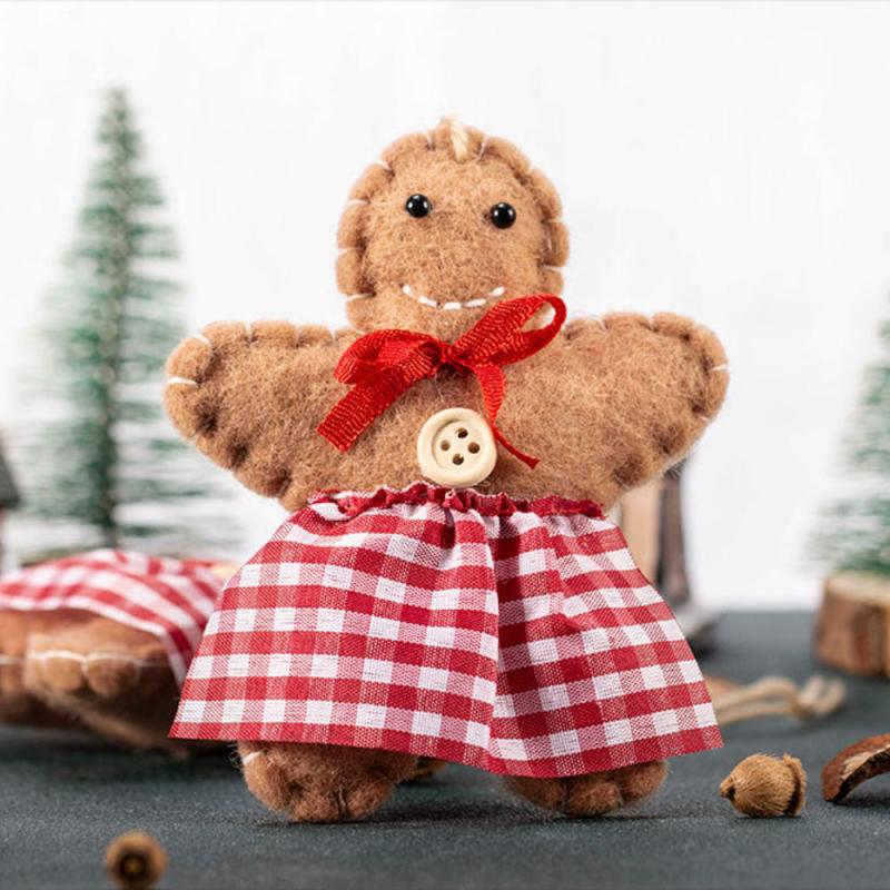 Felt Elk Christmas Tree Decoration Gingerbread Man Deer Hanging Ornament