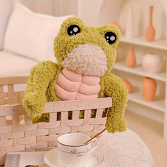 Funny Muscle Frog Duck Plush Toy Motivational Fitness Ugly Abdominal Muscle Doll
