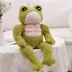 Funny Muscle Frog Duck Plush Toy Motivational Fitness Ugly Abdominal Muscle Doll