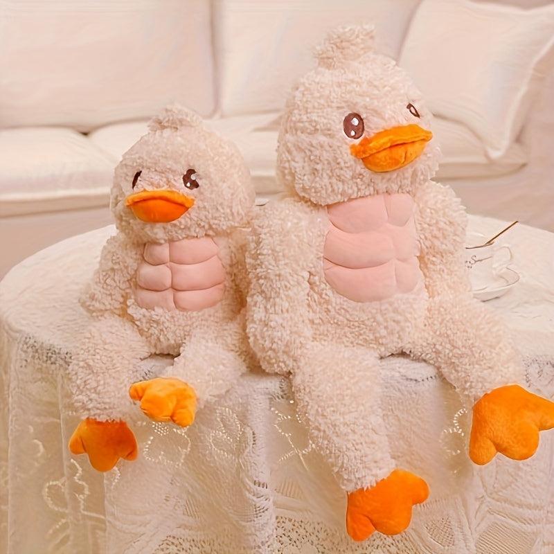 Funny Muscle Frog Duck Plush Toy Motivational Fitness Ugly Abdominal Muscle Doll