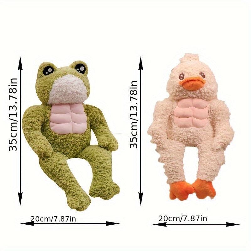 Funny Muscle Frog Duck Plush Toy Motivational Fitness Ugly Abdominal Muscle Doll
