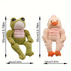 Funny Muscle Frog Duck Plush Toy Motivational Fitness Ugly Abdominal Muscle Doll