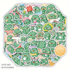 60pcs Dinosaur Cartoon Stickers Waterproof for Decoration Backpacks