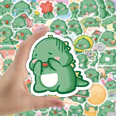60pcs Dinosaur Cartoon Stickers Waterproof for Decoration Backpacks
