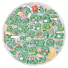 60pcs Dinosaur Cartoon Stickers Waterproof for Decoration Backpacks