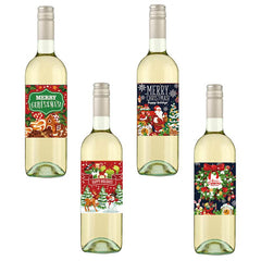 24pcs Christmas Red Wine Bottle Stickers Merry Christmas Decorations