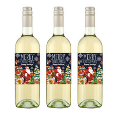 24pcs Christmas Red Wine Bottle Stickers Merry Christmas Decorations