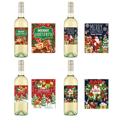 24pcs Christmas Red Wine Bottle Stickers Merry Christmas Decorations