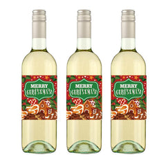 24pcs Christmas Red Wine Bottle Stickers Merry Christmas Decorations