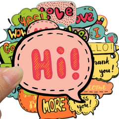 24 English Words Waterproof Stickers for Phone Laptop Decoration