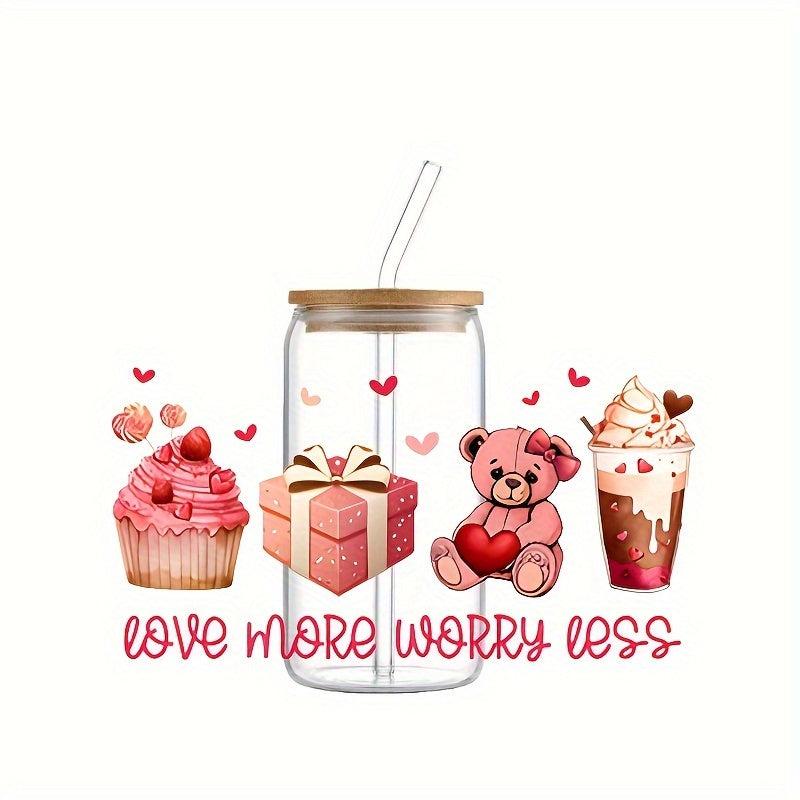 5pcs 16oz Christmas Pattern UV DTF Cup Transfer Stickers