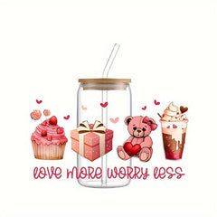 5pcs 16oz Christmas Pattern UV DTF Cup Transfer Stickers