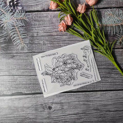 Flower Theme Stamp DIY Hand Account Card Making