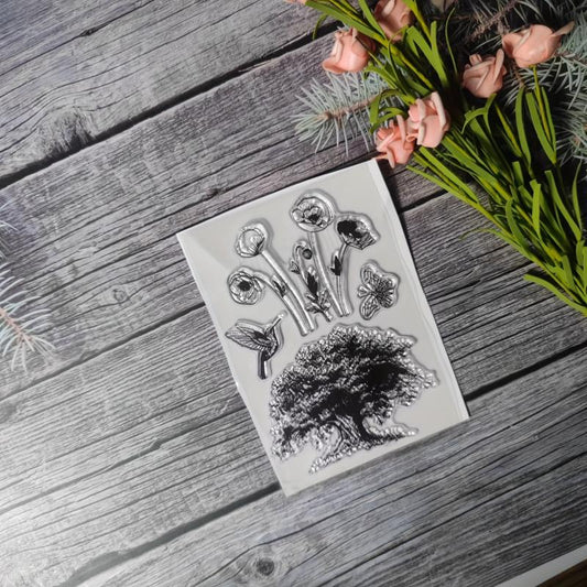 Plant Theme Stamp for DIY Hand Account Card Making