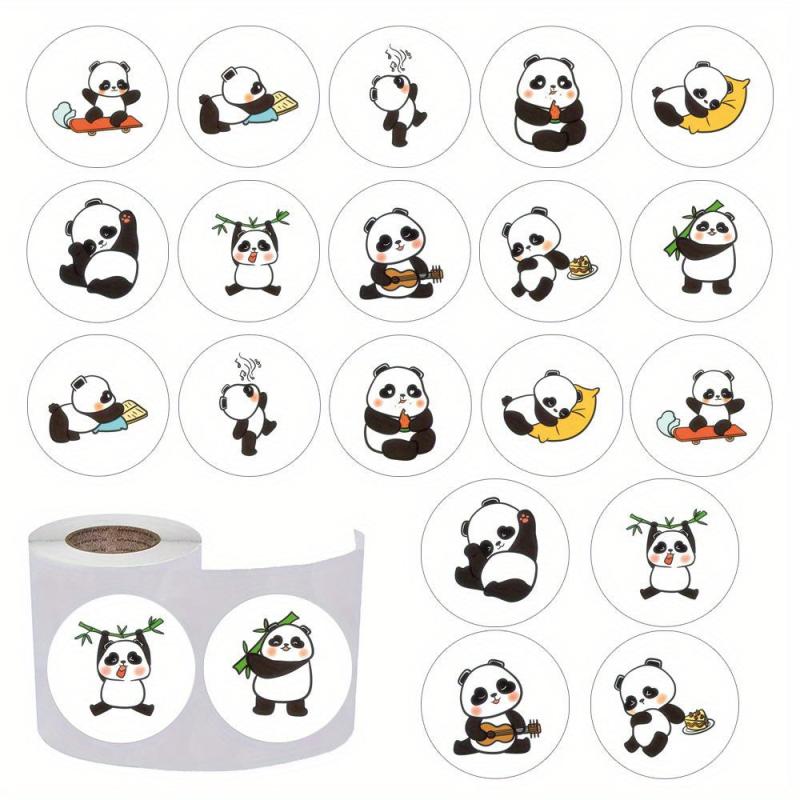 500pcs Cartoon Panda Stickers Handbook Cell Phone Mug Laptop Decorative Stickers