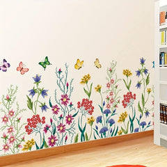 Chrysanthemum Dragonfly Wall Paste - Peel and Stick Flower Butterfly Stickers